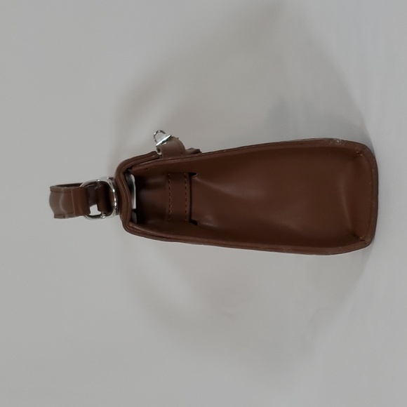 NEW BROWN CROC EMBOSSED FAUX LEATHER SMALL SATCHEL CROSSBODY BAG - Picture 6 of 13